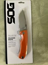 SOG Tellus FLK Folding Knife Orange In Color! Nice