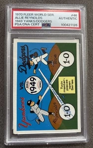 1970 FLEER LAUGHLIN 1949 WORLD SERIES ALLIE REYNOLDS SIGNED AUTO CARD PSA/DNA - Picture 1 of 3