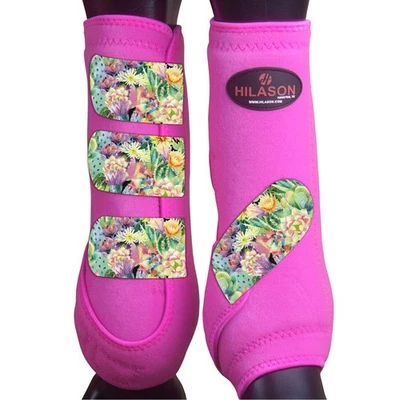Botas deportivas rosa floreciente cactus grandes HILASON caballo medicina pierna trasera Foto 1 de 3