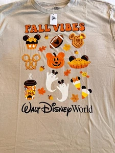 2025 Walt Disney World Halloween Mickey Mouse Fall Vibes Tan T-shirt All Sizes - Picture 1 of 2