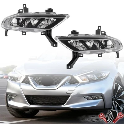 Pair Left+Right Fog Light Driving Lamp For Nissan Maxima 2016 2017 2018 2019 - Image 1 of 4