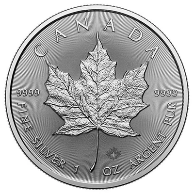 Hoja de arce canadiense de plata 2026 $5 1 oz brillante sin circular Foto 1 de 3