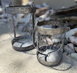 8" & 6" hängende Drahtkörbe Laterne/Kerzenhalter Neu ohne Etikett - Bild 1 von 7