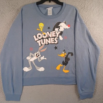 Sudadera azul para mujer Looney Tunes talla grande Bugs Bunny Piolín pájaro dibujos animados Foto 1 de 4