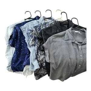 Paquete de 6 camisas informales de manga corta con botones para mujer talla XS/S/M - Imagen 1 de 13