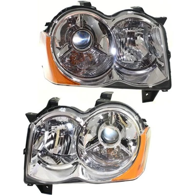 Driver and Passenger Side Xenon Headlights For Jeep Grand Cherokee 2008-2010 - Image 1 of 4