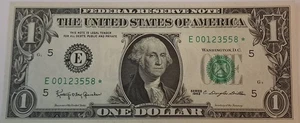 1963 1 $ USA ⭐ STAR ERSATZ ⭐ (3. von 3 aufeinanderfolgenden Noten) ⭐SN# E00123558⭐ - Bild 1 von 6