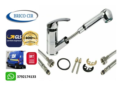 Rubinetto Miscelatore Monocomando Cucina Lavello Lavabo Con Doccetta Estraibile - Immagine 1 di 4