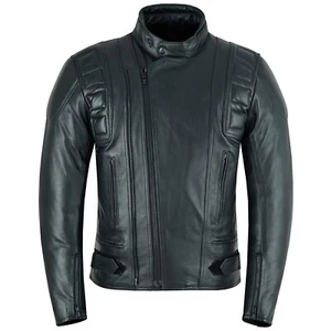 Warrior Gears® Mens Double Zipper Nappa Cowhide Real Leather Motorcycle Jacket - Picture 1 of 13