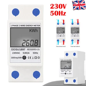 Digital Electric Energy Meter Phase energy DIN Rail Electricity Meter Hot meter - Picture 1 of 13