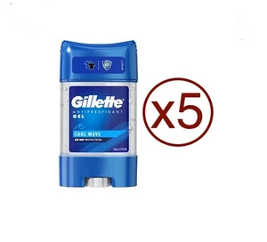 5 x GILLETTE COOL WAVE men deodorant antiperspirant gel, 70ml / 2.4 fl.oz - Picture 1 of 2