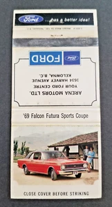 1969 Ford Falcon Futura Coupe - Dealer Empty Match Book Cover - Kelowna, BC - Picture 1 of 4