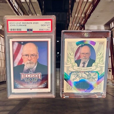 Decision JOHN DURHAM PSA 10 + Decision Money Card RAINBOW FOIL 4/5 "TRUMP" 2024 - Image 1 of 4