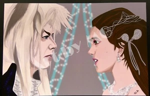 Labyrinth Jareth Goblin King und Sarah Portrait hochwertiger Kunstdruck 11x17 - Bild 1 von 1