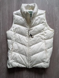 Eddie Bauer Goose Down Women's Size M Puffer Vest Full Zip Beige - Picture 1 of 6