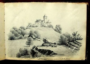 1851 GENF - SCHWEIZ - schönes SKIZZENBUCH - 30 ORIGINALZEICHNUNGEN - Bild 1 von 11