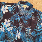 Barefoot Attitude Shirt Men's Xl Hawaiian Short Sleeve Blue Orchids Cruise Party