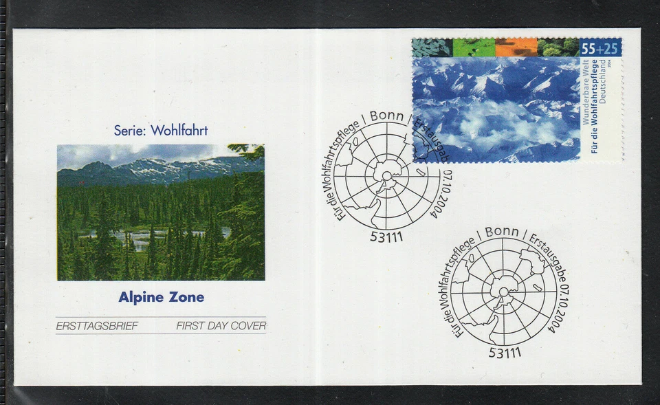CS 02 ) Germany 2004 FDC : Wonderful World Climate Zones Alpine Zone - Image 1 of 1
