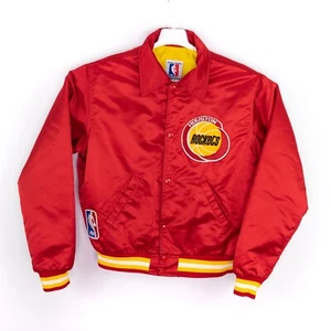 Vintage Houston Rockets NBA Satin Starter Bomber Jacket 80s 90s Red Size Large - Picture 1 of 12