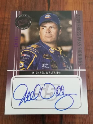 Michael Waltrip 2009 Press Pass Signings NASCAR On Card Auto - #10/15 - Image 1 of 4