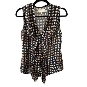 EUC Moulinette Soeurs Anthropologie Size 6 100% Silk Sheer Polka Dot Button Top - Picture 1 of 5