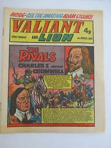 VALIANT & LION 3. August 1974 mit Charles I vs Cromwell Cover - Bild 1 von 5