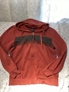 Oakley Full Zip Hoody Pocket Long Sleeve Sweatshirt Mens L Red  Black 96548 - Picture 1 of 10