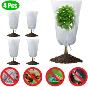 4x Plant Cover Freeze Frost Protection Bag Zipping Garden Shrubs Bags Reusable - Picture 1 of 20