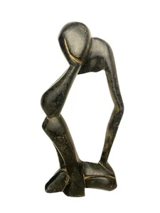 Figura reflexionante abstracta Shona escultura de piedra Zimbabwe tallada arte de regalo-164 - Imagen 1 de 24