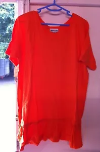 Original Vintage '92 Dreams Estilo Túnica Camiseta o Mini Vestido Naranja 100% Algodón - Imagen 1 de 4