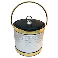 Vintage Kraftware Ice Bucket - Gold & Silver 11" W/Handle