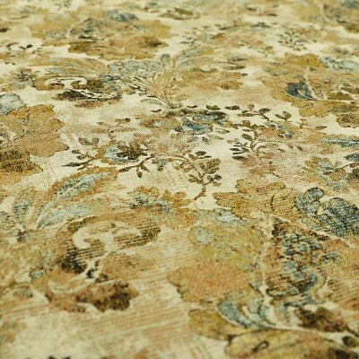 Neu Blumenmuster Damast beige Farbe Raupenille Vorhänge Polsterstoffe - Bild 1 von 4