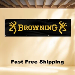 BROWNING 2'X8' BANNER FLAG HUNTING GUNS DUCKS - Picture 1 of 4