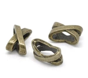 Bronze slider spacer beads - 10mm x 7mm - bronze slider bead for leather cord or - Picture 1 of 36