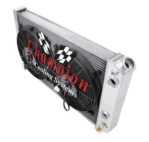 RN Champion 3 Row Radiator,12" Fans,1.5,1.75-1984-1990 Chevrolet S10 Small LS - Picture 1 of 10