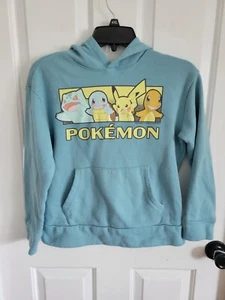 Pokemon Kids Character Box Graphic Print Pullover Hoodie Size Large - Picture 1 of 6