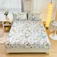 Green Flower Fitted Bed Sheet Mattress Cover Round Elasticity cover Bed Linen