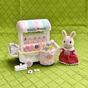 COMPLETE Calico Critters Sylvanian Families Candy Wagon w/ Hopscotch girl bunny