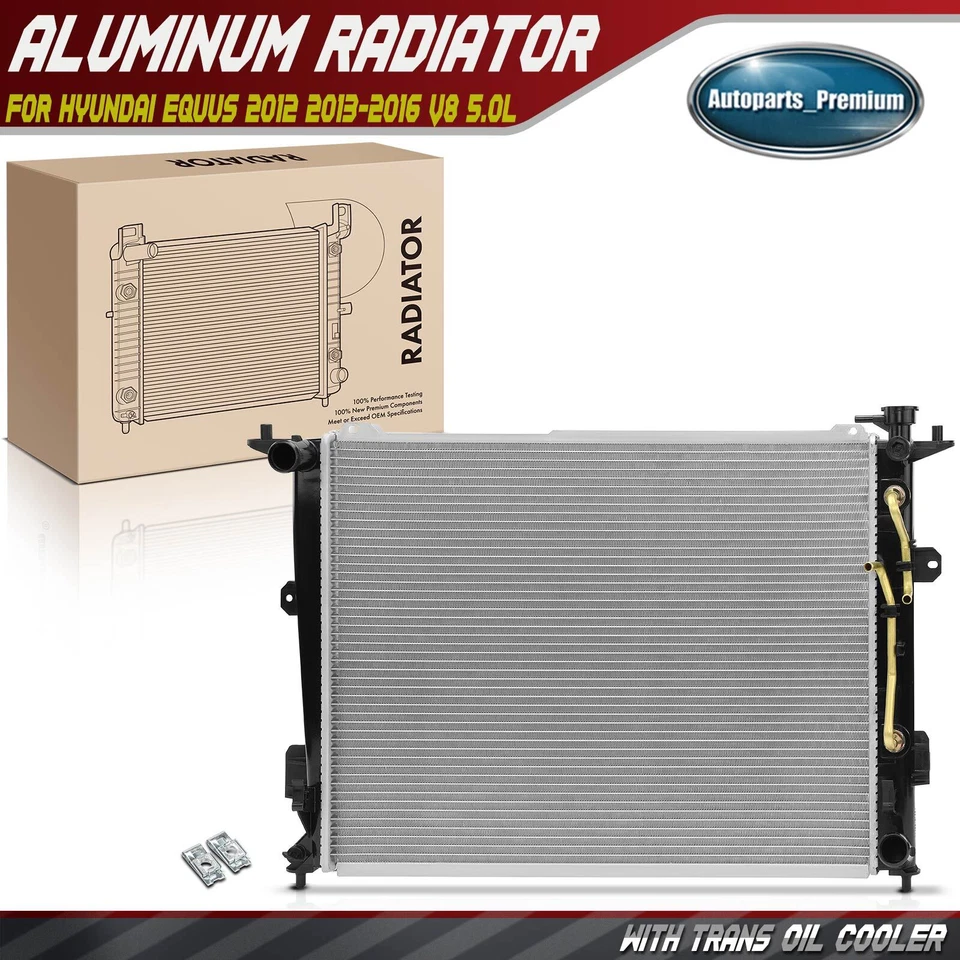Radiador com refrigerador de óleo de transmissão para Hyundai Equus 2012 2013-2016 V8 5.0L - Imagem 1 de 4