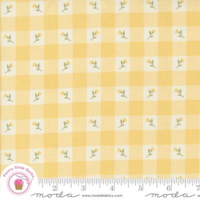 Moda FLOWER GIRL 31733 15 Yellow Checkered Flor  MY SEW QUILTY LIFE Quilt Fabric - Image 1 of 4