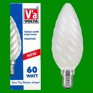 10x 60W Volta Frosted Twisted Candle SES E14 Small Edison Screw Light Bulb Lamp - Picture 1 of 1