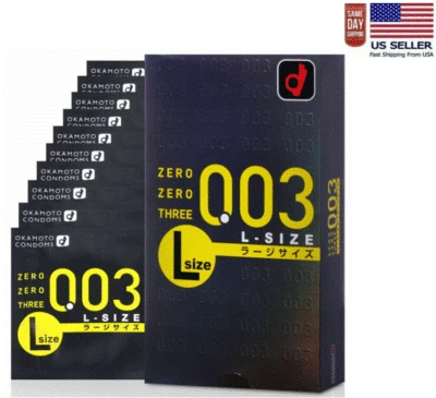 Okamoto 003 L Large Size Ultra Thin Condoms 0.03mm 10pcs, Japan Made -US Seller - Image 1 of 4