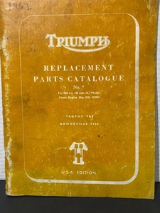 Triumph Replacement Parts Catalogue No. 7 – Vintage Motorcycle Manual - Picture 1 of 5