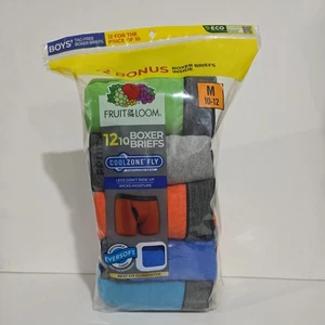 Fruit of the Loom Boys Boxer Briefs 12-Pack CoolZone Fly Waistband Tagless - Picture 1 of 7