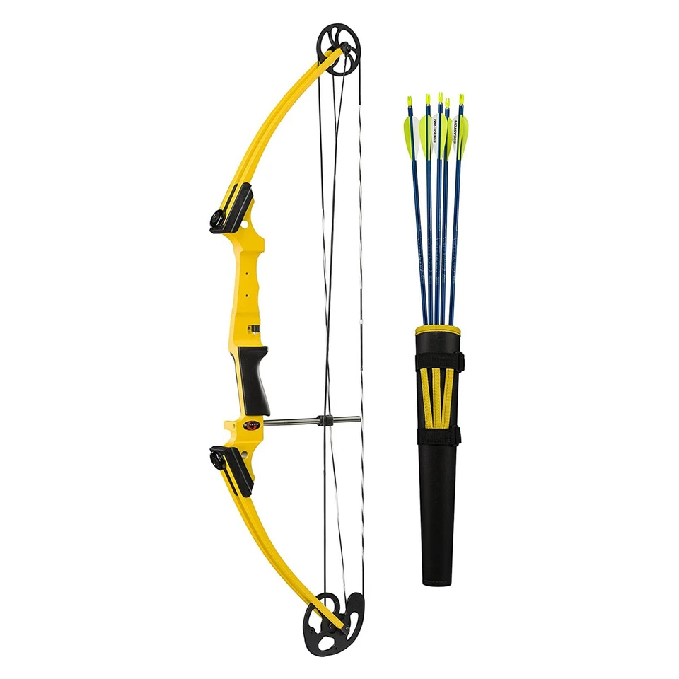 Genesis Original Archery Compound Bow and Arrow Set, Draw Hand-Left, Yellow - Image 1 of 4