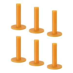 3.5 Inch Rubber Golf Tee, 6 Pack Tall Training Driving Range Tee Stable, Yellow - Picture 1 of 4