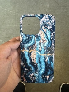 iPhone 15 Pro Max - Coque iPhone Velours Bleu Caviar Marbre - Occasion - Excellent - Photo 1 sur 5