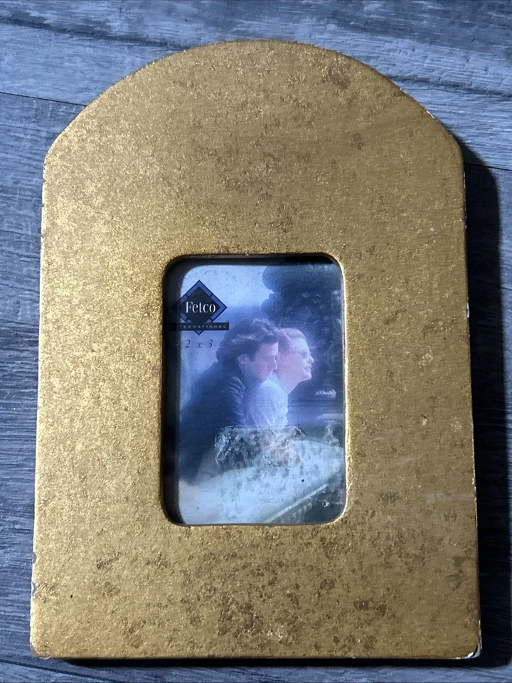 Marco de fotos de hoja dorada Fetco decoración del hogar 2x3 foto acabado a mano Hollywood W16 Foto 1 de 3