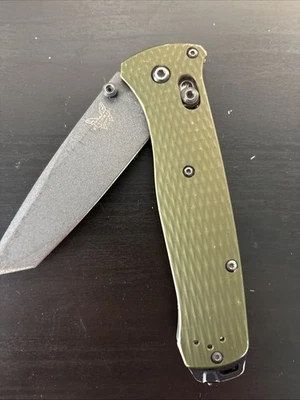 Benchmade 537GY-1 Bailout Woodland Green Handle AXIS Lock Drop Folding Knife - Image 1 of 4