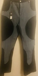 Fashion Nova Moto Bootcut Jeans Size 15 Dark Wash Stretch Cotton Blend Western - Picture 1 of 9